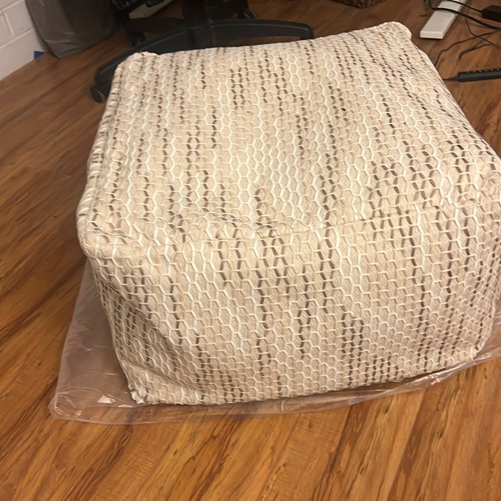 Adeco Square Pouf Foot Stool ottoman 23(w)x 15 (h)